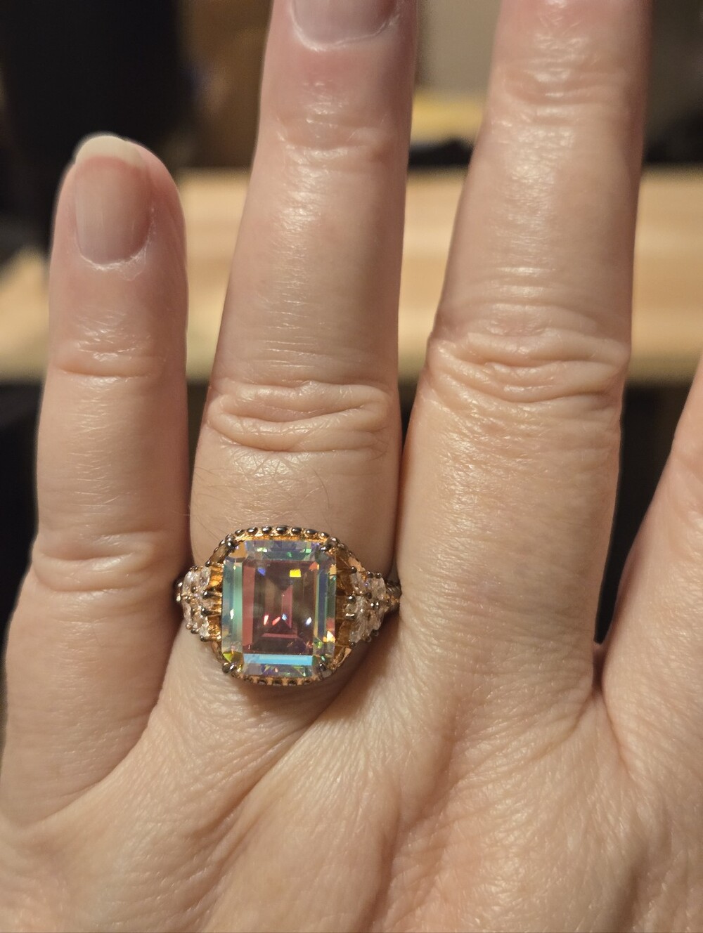 Gorgeous 925 Pink Ice Ring-sz.8